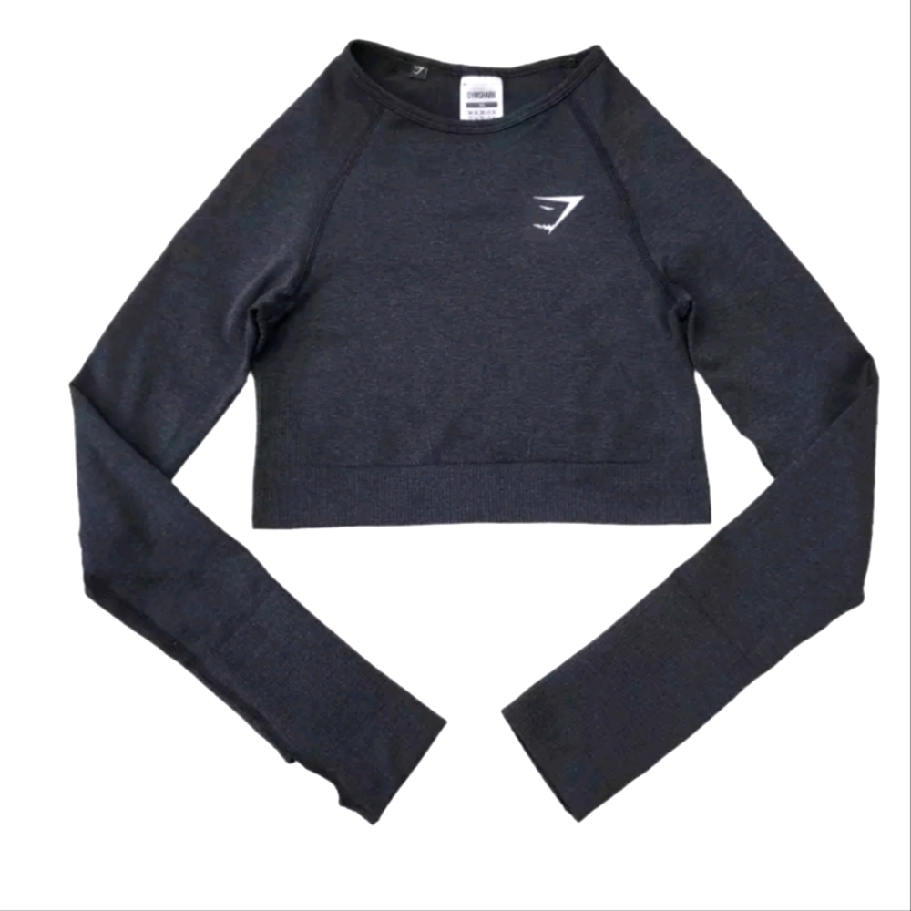 Gymshark Vital Seamless 2.0Long sleeve Crop Top in DarkGray Size M